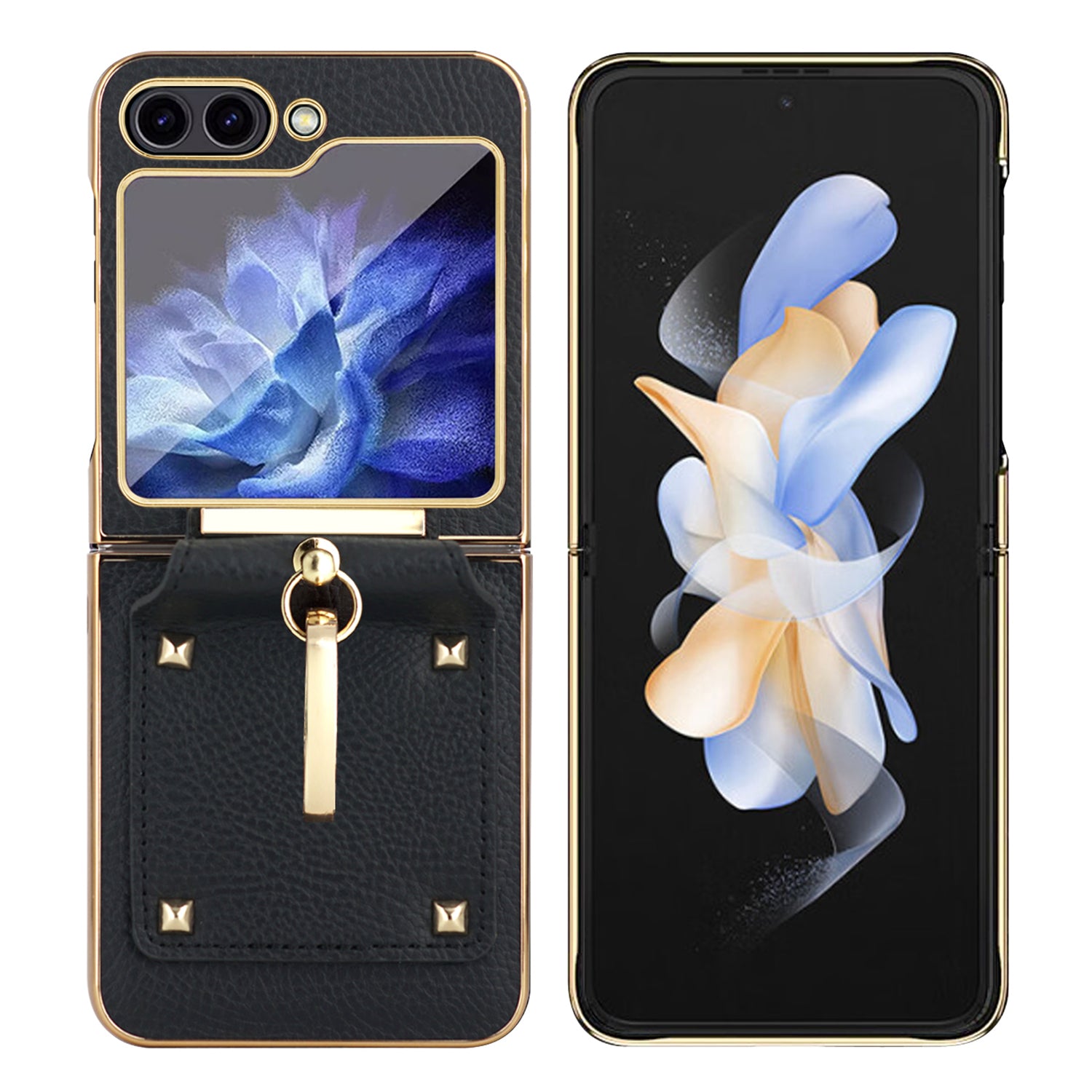 For Samsung Galaxy Z Flip5 5G Hard PC Phone Case Rhinestone Decoration Kickstand Cover with Tempered Glass Back Film For Samsung Galaxy Z Flip5 5G Hard PC Phone Case Rhinestone Decoration Kickstand Cover with Tempered Glass Back Film